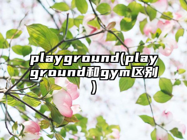 playground(playground和gym区别)